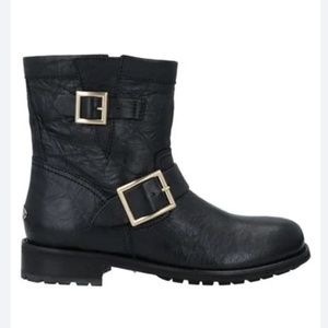 Jimmy Choo Black Buckled Ankle Boots